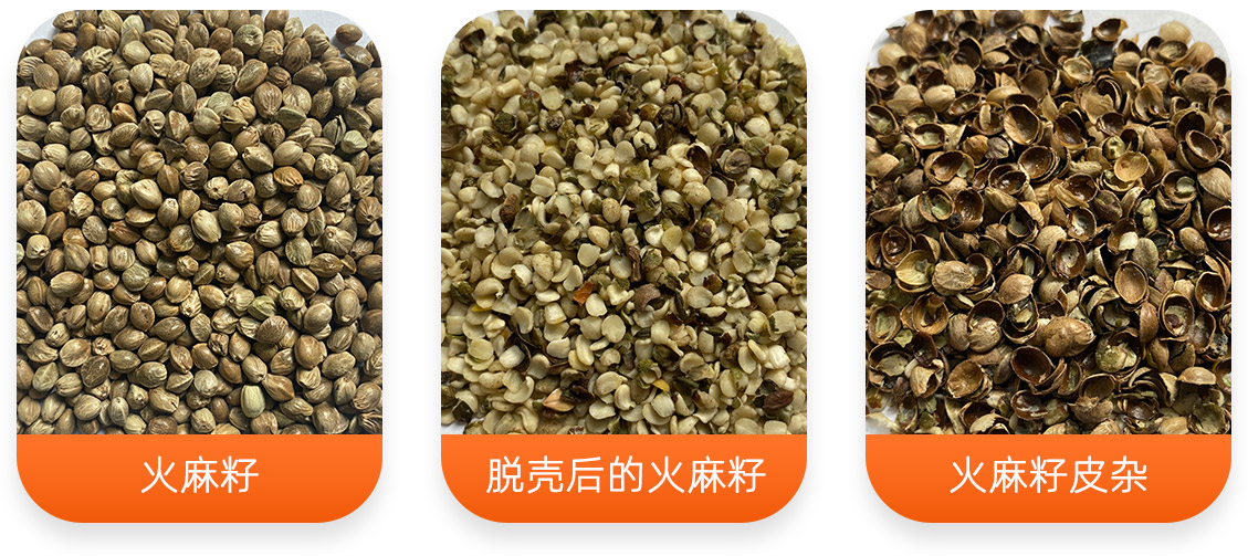 火麻籽脫殼成套設備產(chǎn)成品圖